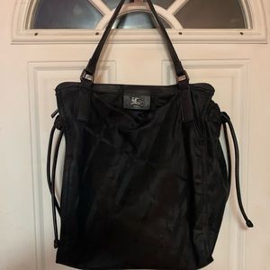 SOLD—Burberry Buckleigh Black Check Nylon Tote